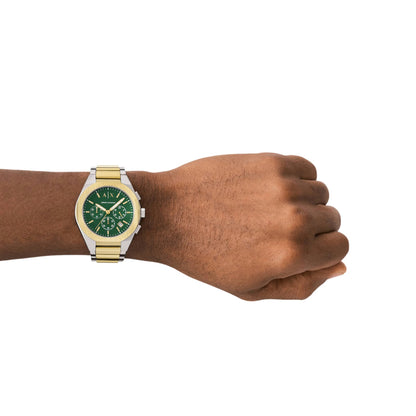 Armani Exchange Sync Green Dial Chronograph Stainless Steel Men Watch AX4184