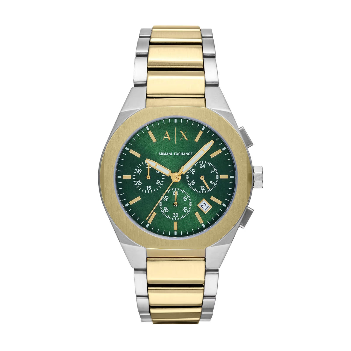 Armani Exchange Sync Green Dial Chronograph Stainless Steel Men Watch AX4184