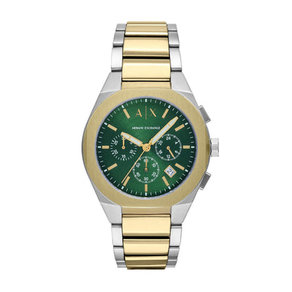 Armani Exchange Sync Green Dial Chronograph Stainless Steel Men Watch AX4184