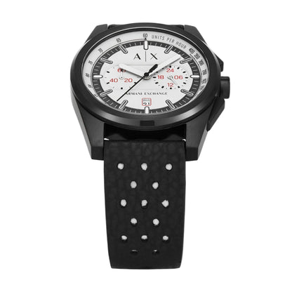 Armani Exchange Quartz Grey Dial Chronograph Rubber Strap Men Watch AX2865