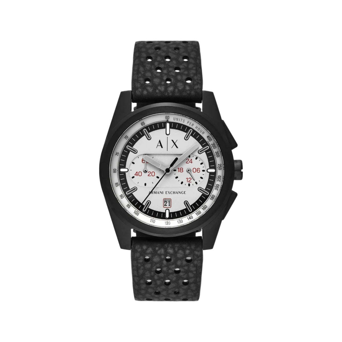 Armani Exchange Quartz Grey Dial Chronograph Rubber Strap Men Watch AX2865