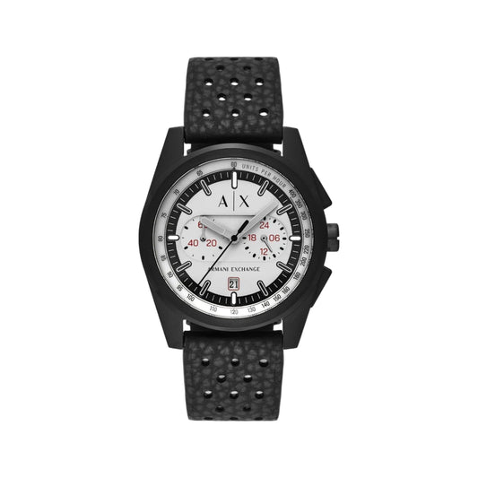 Armani Exchange Quartz Grey Dial Chronograph Rubber Strap Men Watch AX2865