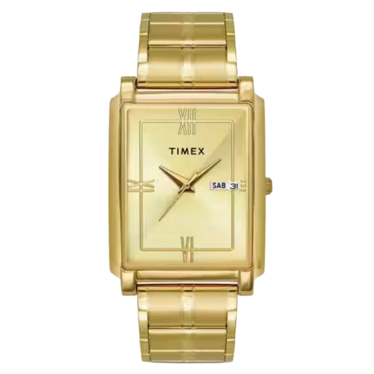 Timex Men Stainless Steel Analogue Champagne Dial Watch-Tw000W910,