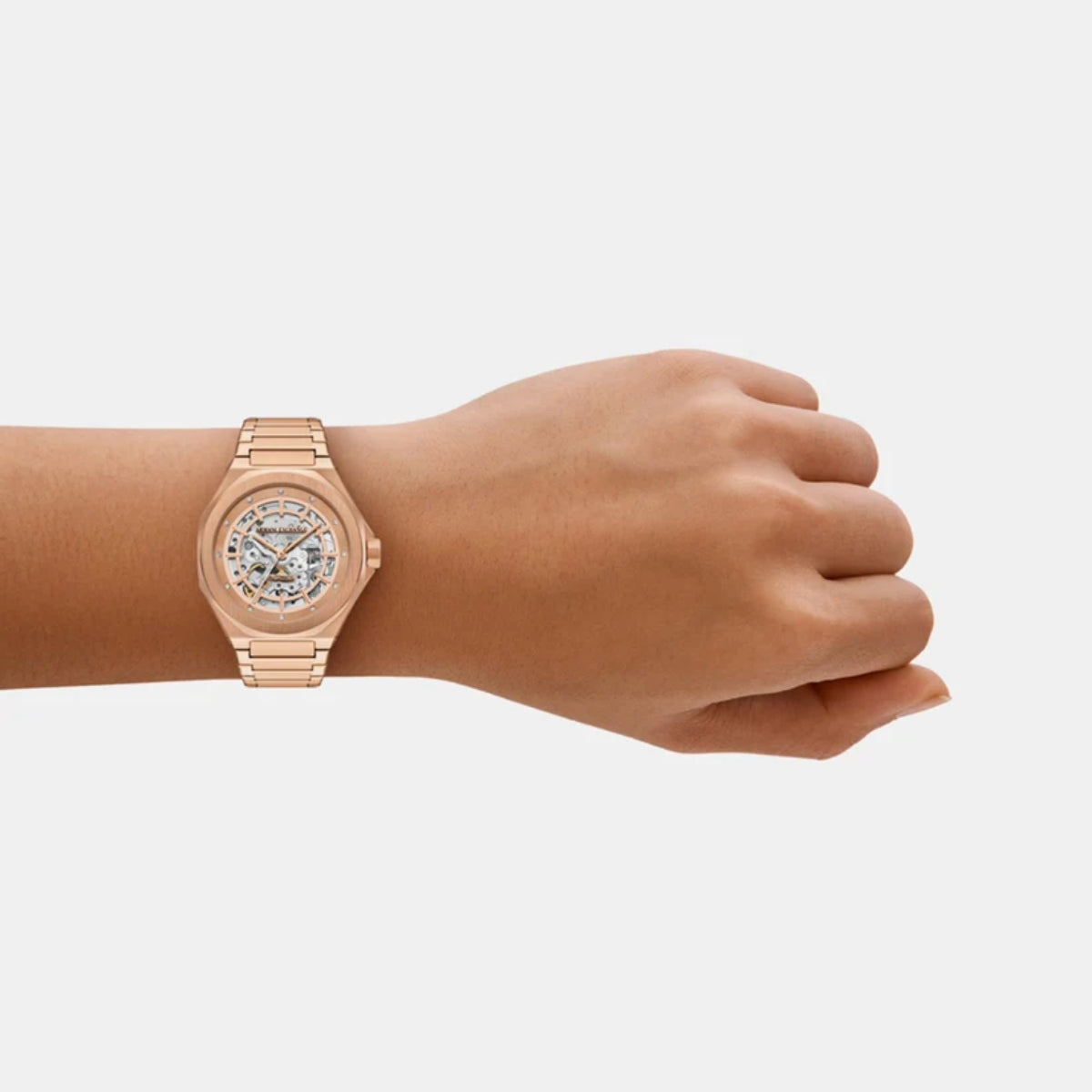 Armani Exchange Andrea Rose Gold Dial Automatic Woman Watch AX4619