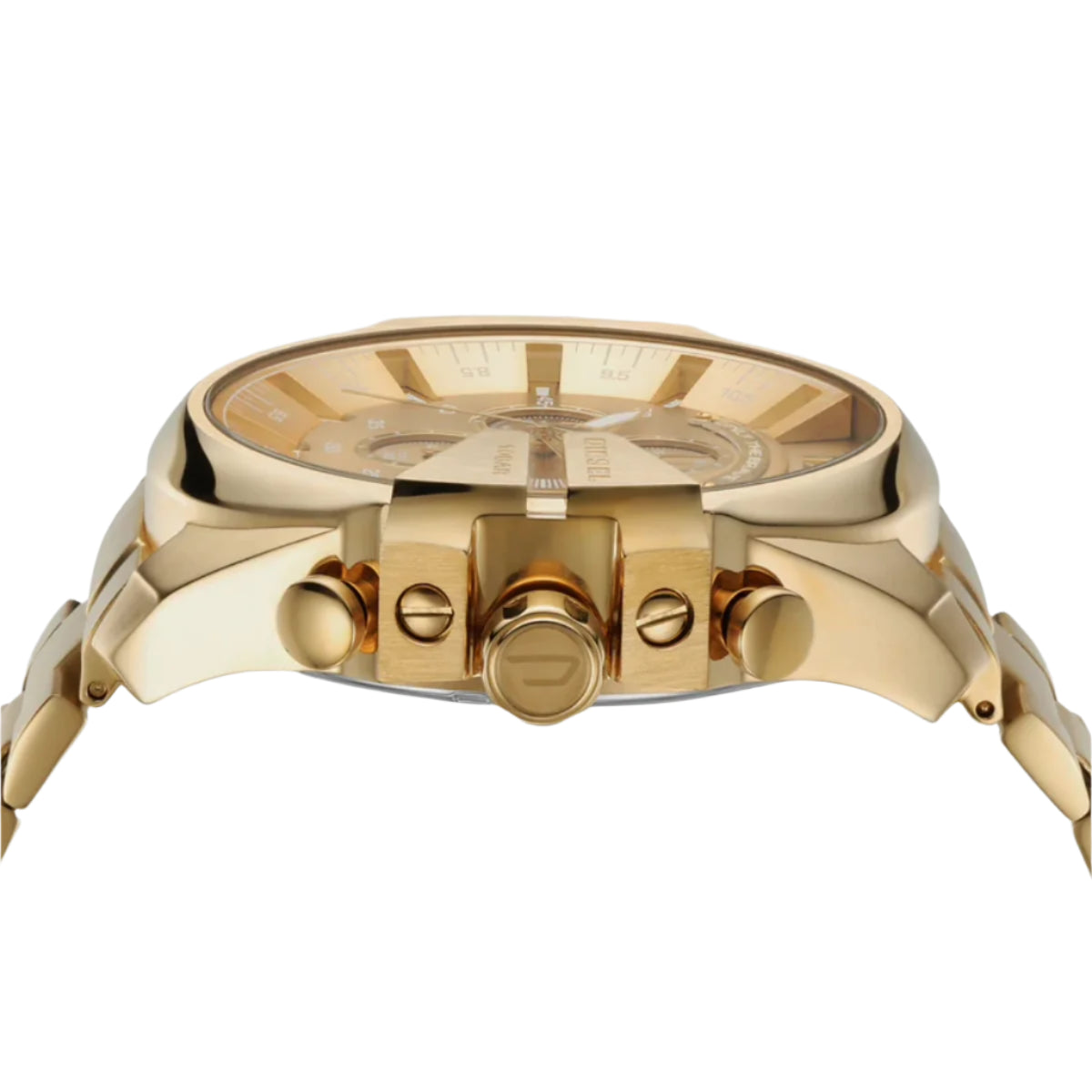 DZ4360 DIESEL | Mega Chief Chrono Gold Dial Watch (Men)