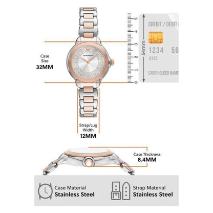 Emporio Armani Three-Hand Two-Tone Stainless Steel Women Watch AR11643
