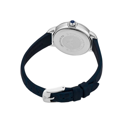 Emporio Armani Quartz Blue Dial Analog Leather Strap Women Watch AR11629