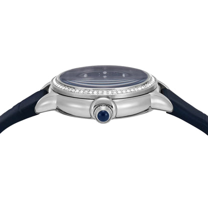 Emporio Armani Quartz Blue Dial Analog Leather Strap Women Watch AR11629