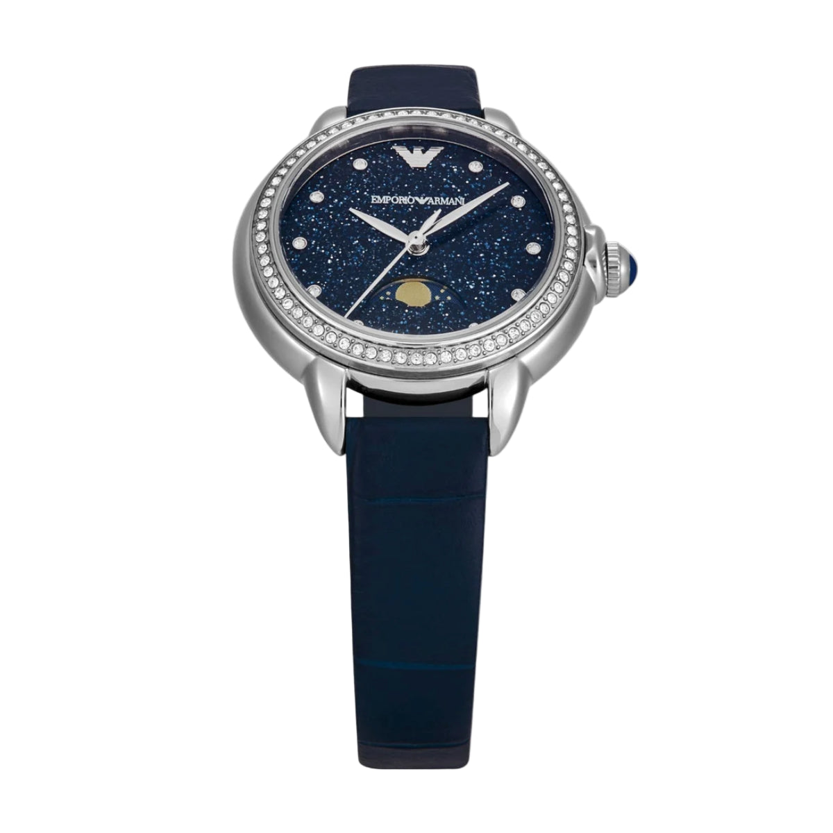 Emporio Armani Quartz Blue Dial Analog Leather Strap Women Watch AR11629