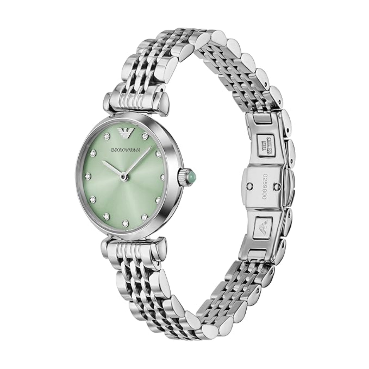 Emporio Armani Quartz Green Dial Analog Stainless Steel Women Watch AR11667