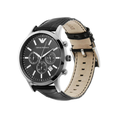 Emporio Armani Renato Black Round Dial Chronograph Watch for Men AR2447