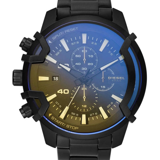 Diesel Mega Griffed Quartz Black Dial Chronograph Analog Men Watch DZ4529