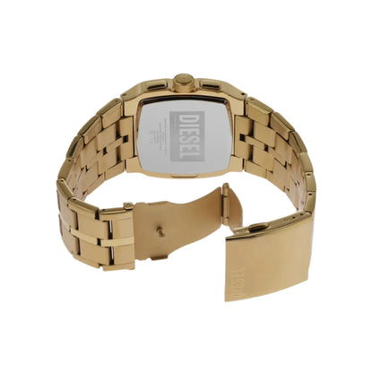 DZ4639 DIESEL | Cliffhanger Chrono Square Gold Dial Watch (Men)