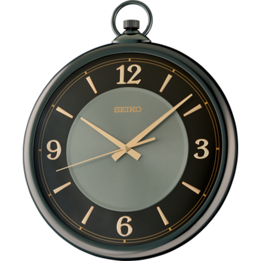 Seiko Wall Clock Black Dial Plastic Arabic Numerals QXA843KN