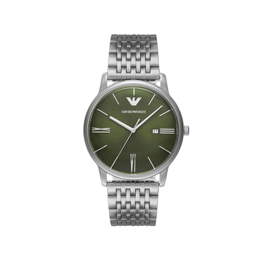 Emporio Armani Green Dial Analog Stainless Steel Men Watch AR11644