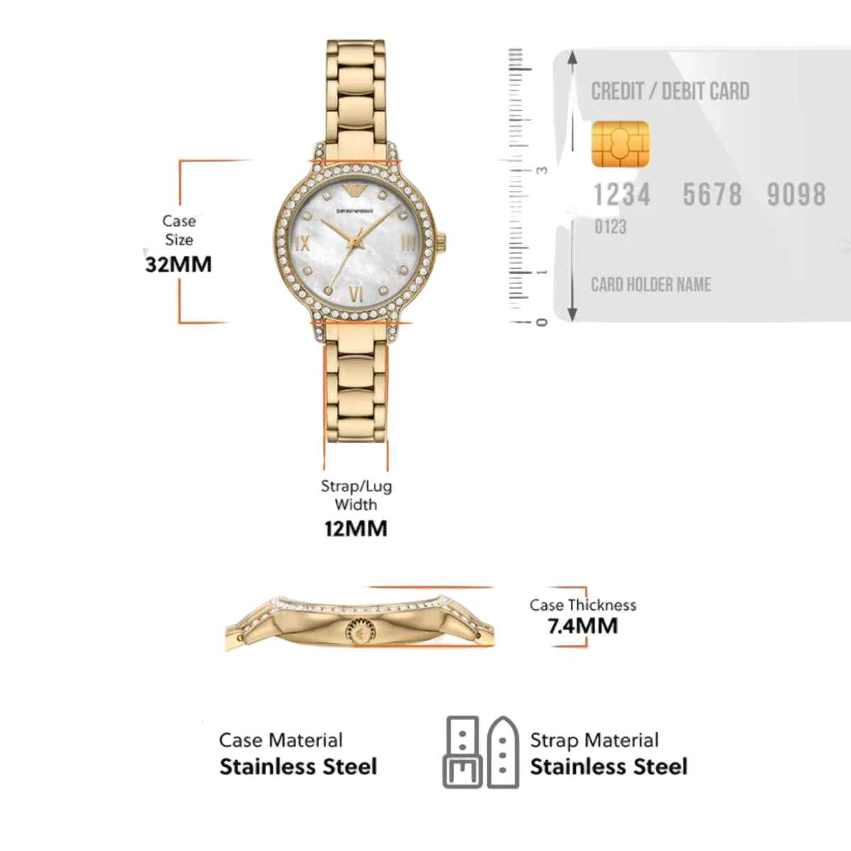 Emporio Armani Analog Mother of Pearl Dial Women Watch AR11652