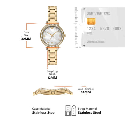 Emporio Armani Analog Mother of Pearl Dial Women Watch AR11652