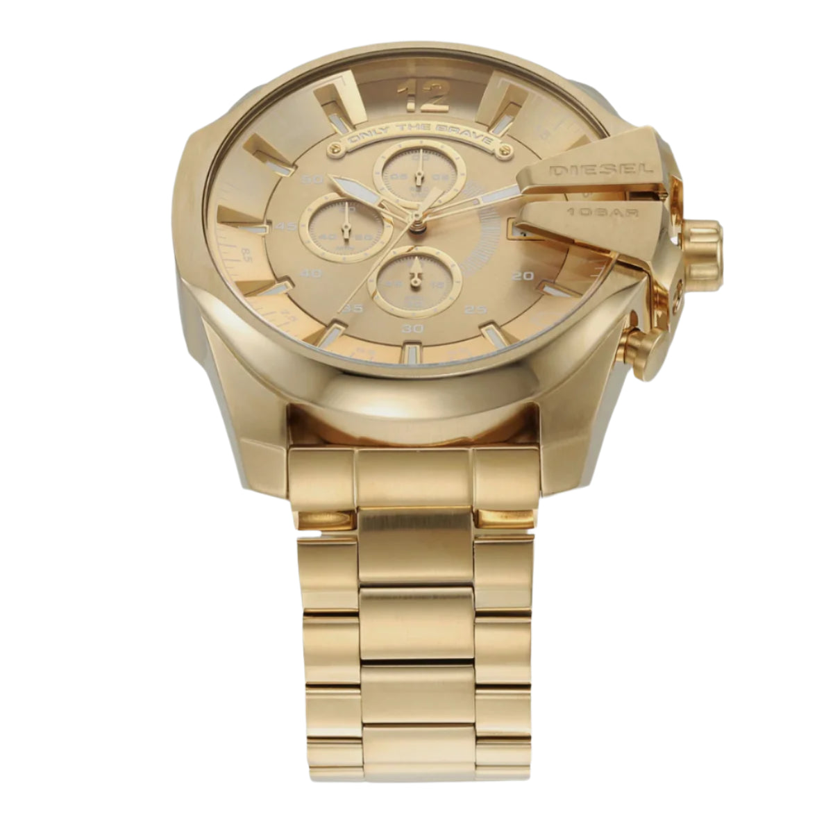 DZ4360 DIESEL | Mega Chief Chrono Gold Dial Watch (Men)