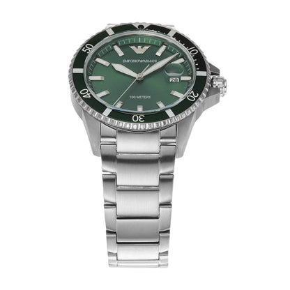 EMPORIO ARMANI Diver Green Dial Analog Men's Watch AR11338