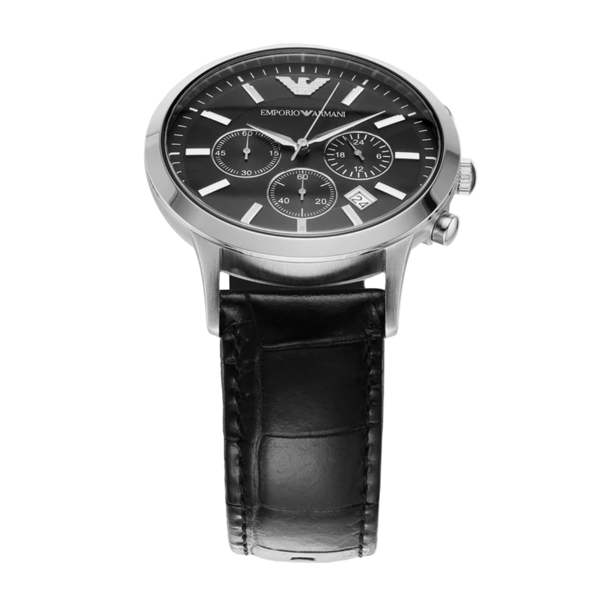 Emporio Armani Renato Black Round Dial Chronograph Watch for Men AR2447