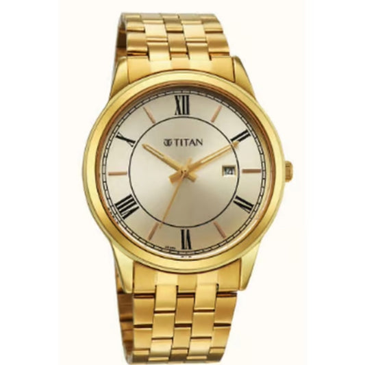 Titan Karishma Festive 3-0 Analog Gold Dial Watch For Men 10060YM01