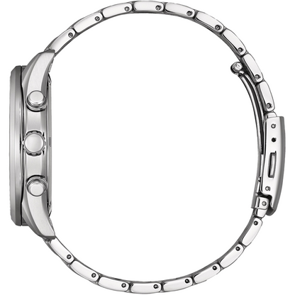 Citizen Eco-Drive Black Dial Stainless Steel Bracelet Men's Watch - AT2570-56E