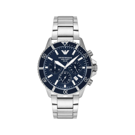 Emporio Armani World Explorer Solar Blue Dial Chronograph Men Watch AR11681