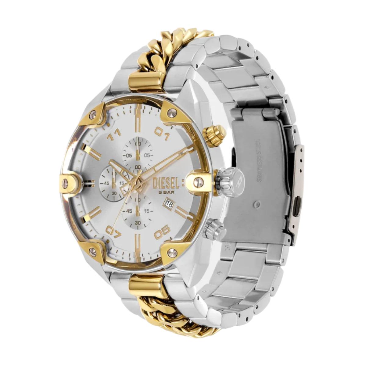 DZ4629 DIESEL | Silver Dial Spiked Chronograph Watch for Men