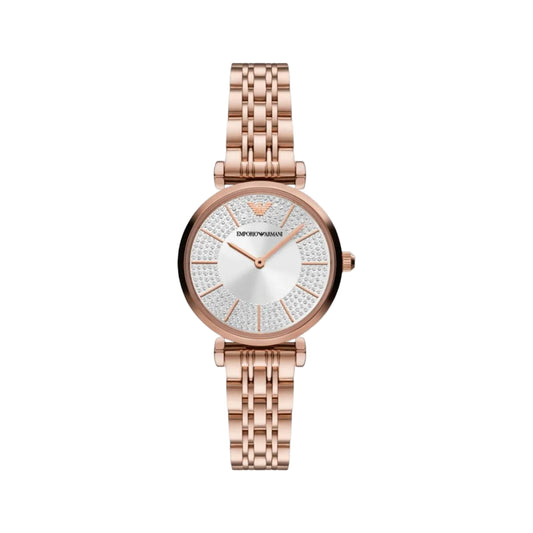 EMPORIO ARMANI Gianni T-Bar Silver Dial Analog Women's Watch AR11446