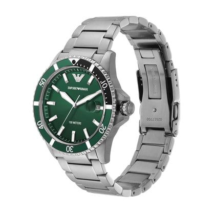 EMPORIO ARMANI Diver Green Dial Analog Men's Watch AR11338