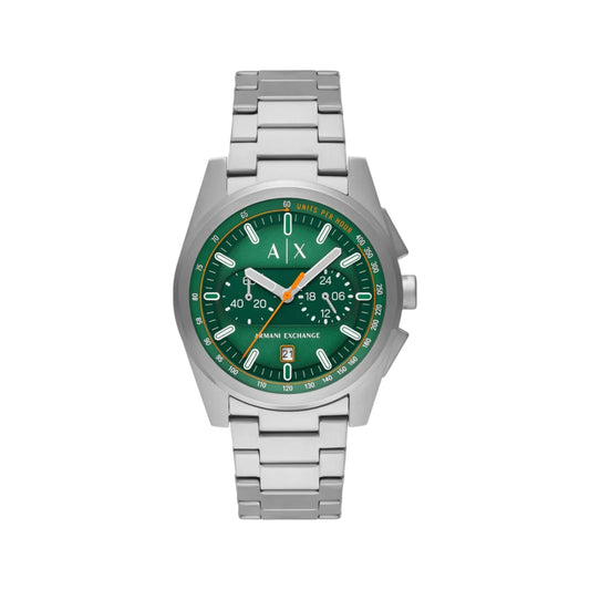 Armani Exchange Quartz Green Dial Chronograph Stainless Steel Men Watch AX2862