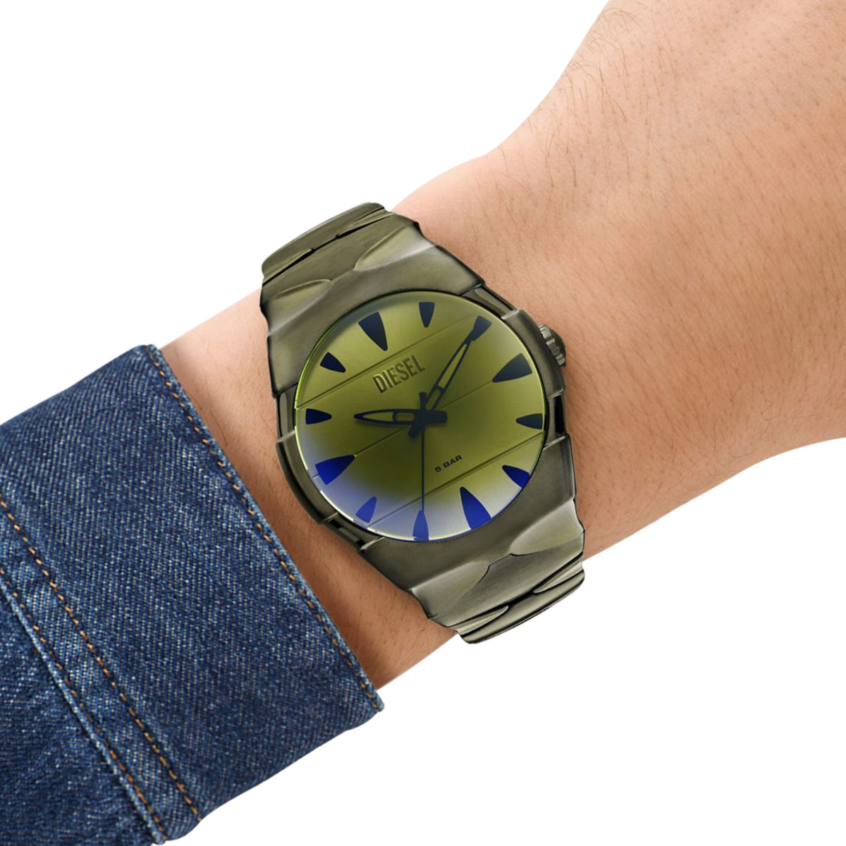 Diesel D-Sruptor Green Dial Analog Stainless Steel Men's Watch DZ2215