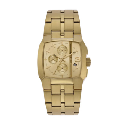DZ4639 DIESEL | Cliffhanger Chrono Square Gold Dial Watch (Men)