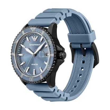 Emporio Armani Blue Dial Analog Silicon Strep Men's Watch AR11685
