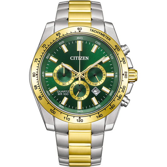 CITIZEN Green AQ Chronograph Stainless Steel Mens Watch - AN8234-58X