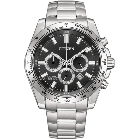CITIZEN Black AQ Chronograph Stainless Steel Mens Watch - AN8230-59E