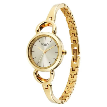 Titan Raga Champagne Dial Watch for Women 2724YM01