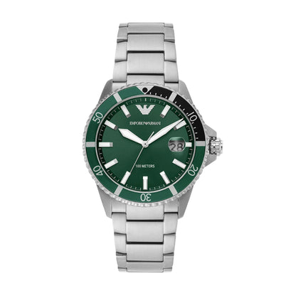 EMPORIO ARMANI Diver Green Dial Analog Men's Watch AR11338