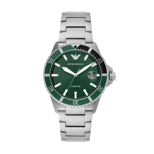EMPORIO ARMANI Diver Green Dial Analog Men's Watch AR11338