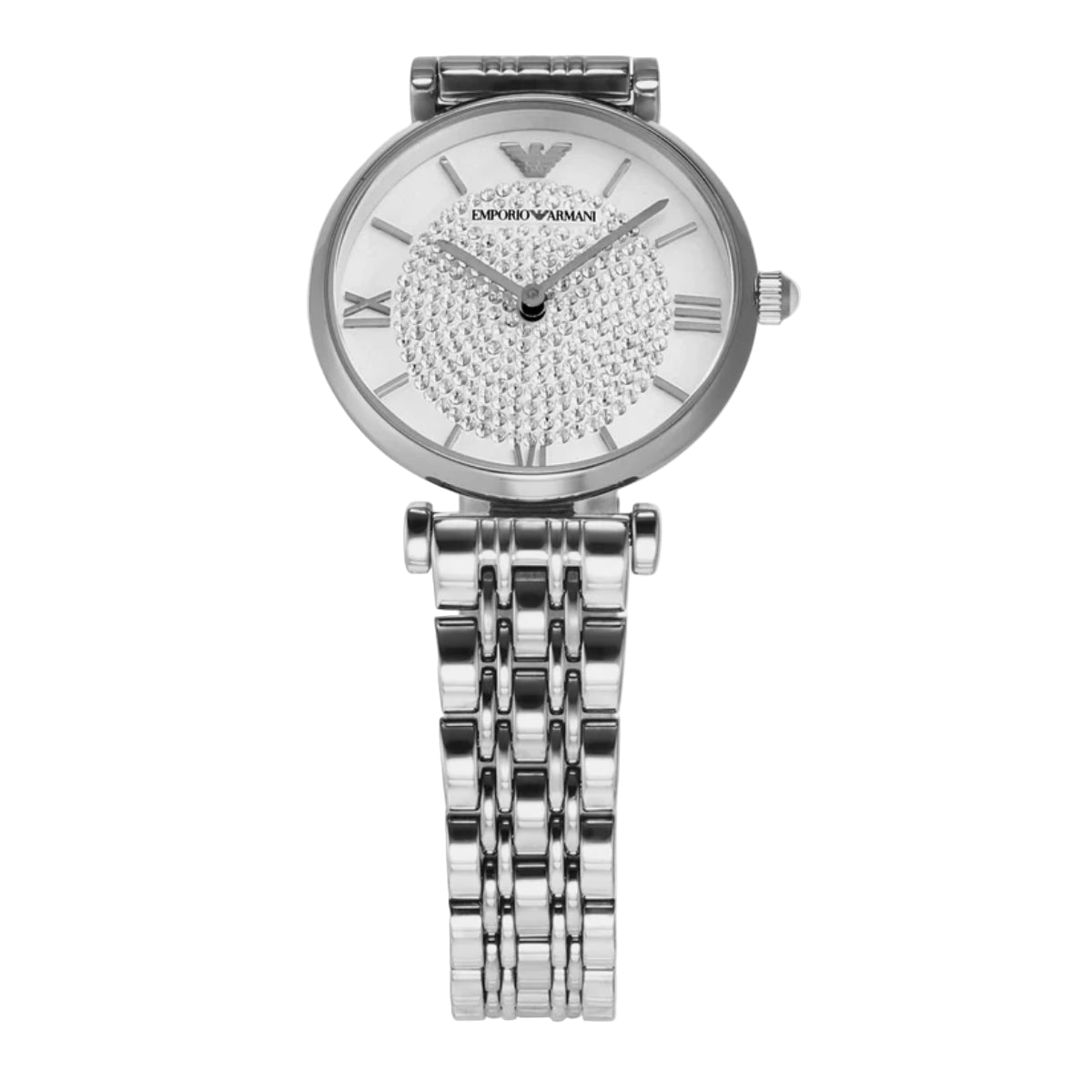 Emporio Armani Gianni T-Bar Quartz Silver Dial Analog Women Watch AR1925