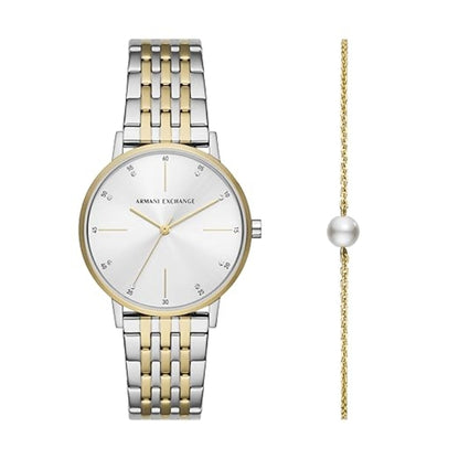 Armani Exchange Two-tone three-hand Men's Watch With bracelet AX7156SET