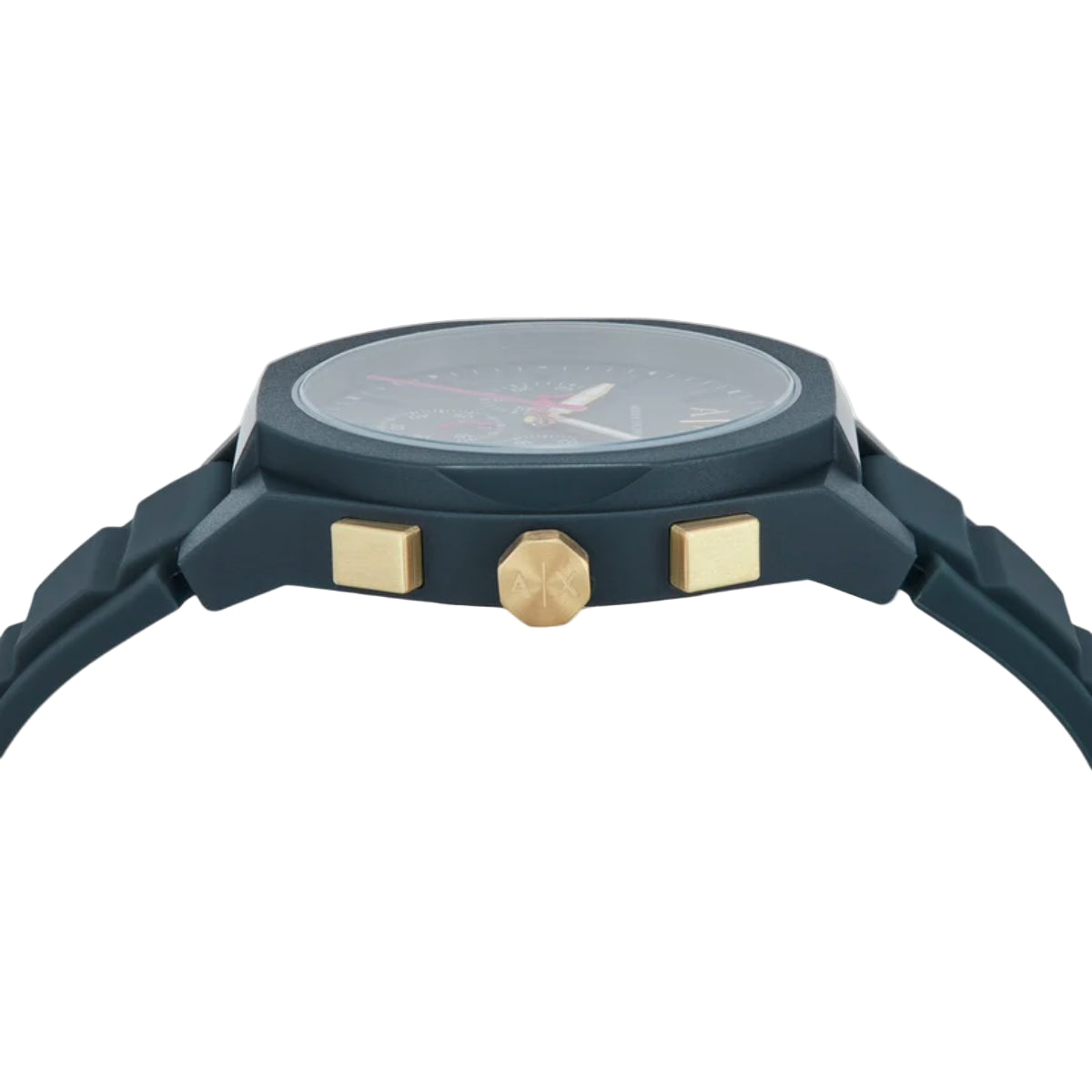 Armani Exchange Sync Blue Dial Chronograph Silicone Strap Men Watch AX4168