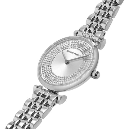 EMPORIO ARMANI Gianni T-Bar Silver Dial Analog Women's Watch AR11445