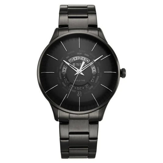 Titan Black Dial World Time with Date watch for Men NS90145NM01