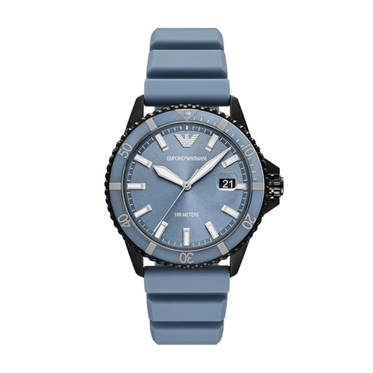 Emporio Armani Blue Dial Analog Silicon Strep Men's Watch AR11685