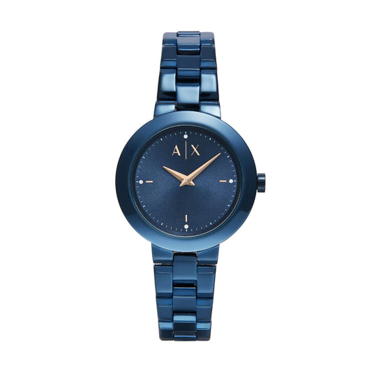 Armani Exchange Quartz Crystal Blue Dial Analog Watch For Women AX5175