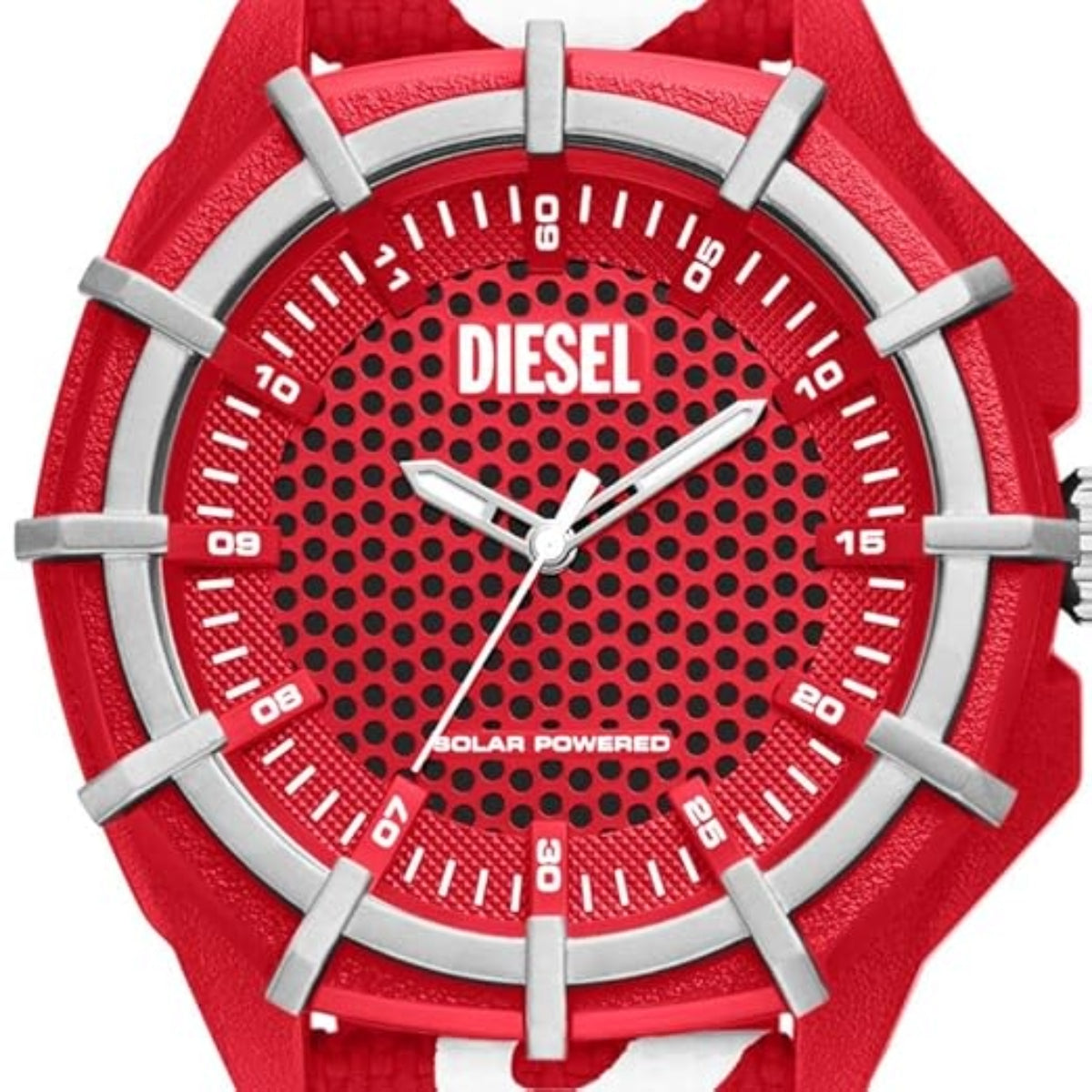 Diesel Framed Ceramic Red Dial Round Analog Watch for Men DZ4621