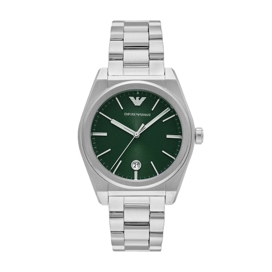 Emporio Armani Quartz Green Dial Analog Stainless Steel Men Watch AR11621
