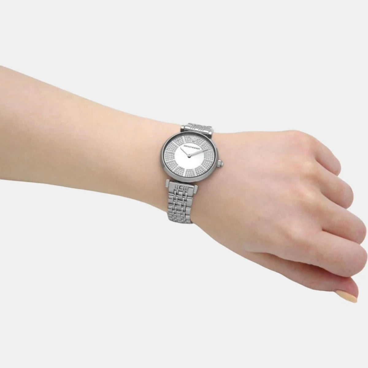 EMPORIO ARMANI Gianni T-Bar Silver Dial Analog Women's Watch AR11445
