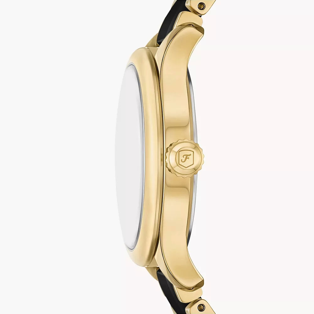 Fossil Gilmore Three-Hand With Date Black Dial Ceramic Women Watch CE1132